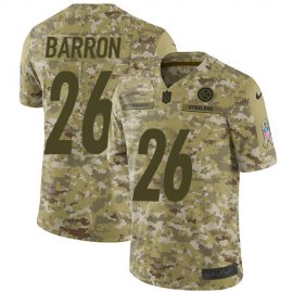 Nike Pittsburgh Steelers #26 Mark Barron Camo Mens Stitched NFL Limited 2018 Salute To Service Jersey
