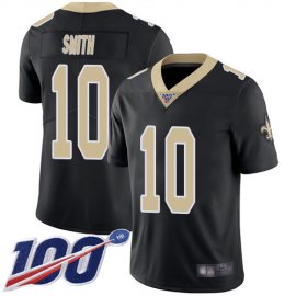 Nike New Orleans Saints #10 TreQuan Smith Black Team Color Mens Stitched NFL 100th Season Vapor Limited Jersey