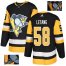 Adidas Pittsburgh Penguins #58 Kris Letang Black Home Authentic Fashion Gold Stitched NHL Jersey