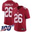 Nike New York Giants #26 Saquon Barkley Red Alternate Youth Stitched NFL 100th Season Vapor Limited Jersey