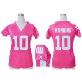 Nike New York Giants #10 Eli Manning Pink Draft Him Name & Number Top Womens Stitched NFL Elite Jersey