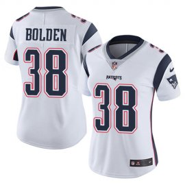 Nike New England Patriots #38 Brandon Bolden White Womens Stitched NFL Vapor Untouchable Limited Jersey