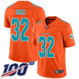 Nike Miami Dolphins #32 Kenyan Drake Orange Mens Stitched NFL Limited Inverted Legend 100th Season Jersey