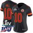 Nike Kansas City Chiefs #10 Tyreek Hill Black Super Bowl LIV 2020 Womens Stitched NFL Limited Rush 100th Season Jersey
