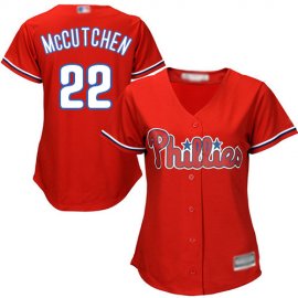 Philadelphia Phillies #22 Andrew McCutchen Red Alternate Womens Stitched MLB Jersey