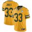 Nike Green Bay Packers #33 Aaron Jones Yellow Mens 100th Season Stitched NFL Limited Rush Jersey