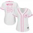 Cleveland Indians #24 Andrew Miller White/Pink Fashion Womens Stitched MLB Jersey
