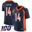 Nike Denver Broncos #14 Courtland Sutton Navy Blue Alternate Mens Stitched NFL 100th Season Vapor Limited Jersey