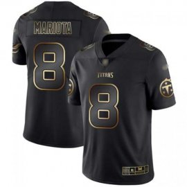 Nike Tennessee Titans #8 Marcus Mariota Black/Gold Mens Stitched NFL Vapor Untouchable Limited Jersey