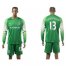 Manchester City #13 Caballero Green Goalkeeper Long Sleeves Soccer Club Jersey