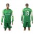 Manchester City #13 Caballero Green Goalkeeper Long Sleeves Soccer Club Jersey