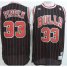 Chicago Bulls 33 Scottie Pippen Black Red Strip NBA Jerseys