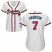 Atlanta Braves #7 Dansby Swanson White Home Womens Stitched MLB Jersey