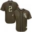 Chicago White Sox #2 Nellie Fox Green Salute to Service Stitched Youth MLB Jersey