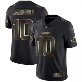 Nike San Francisco 49ers #10 Jimmy Garoppolo Black/Gold Mens Stitched NFL Vapor Untouchable Limited Jersey