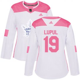 Adidas Toronto Maple Leafs #19 Joffrey Lupul White/Pink Authentic Fashion Womens Stitched NHL Jersey