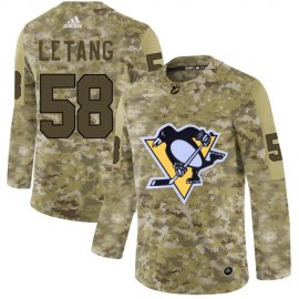 Adidas Pittsburgh Penguins #58 Kris Letang Camo Authentic Stitched NHL Jersey