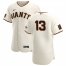 San Francisco Giants #13 Austin Slater Mens Nike Cream Home 2020 Authentic 20 at 24 Patch Player MLB Jersey