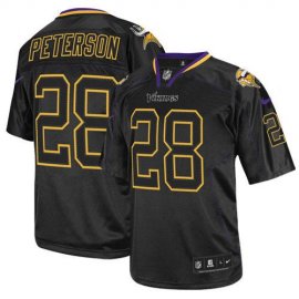 Nike Minnesota Vikings #28 Adrian Peterson Lights Out Black Mens Stitched NFL Elite Jersey