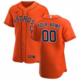 Houston Astros Custom Mens Nike Orange Alternate 2020 Authentic Team MLB Jersey