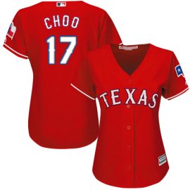 Texas Rangers #17 Shin-Soo Choo Red Alternate Womens Stitched MLB Jersey