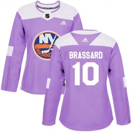 Adidas New York Islanders #10 Derek Brassard Purple Authentic Fights Cancer Womens Stitched NHL Jersey