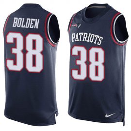 Nike New England Patriots #38 Brandon Bolden Navy Blue Team Color Mens Stitched NFL Limited Tank Top Jersey