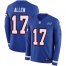 Nike Buffalo Bills #17 Josh Allen Royal Blue Team Color Mens Stitched NFL Limited Therma Long Sleeve Jersey