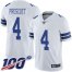 Nike Dallas Cowboys #4 Dak Prescott White Mens Stitched NFL 100th Season Vapor Limited Jersey