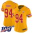 Nike Kansas City Chiefs #94 Terrell Suggs Gold Womens Stitched NFL Limited Inverted Legend 100th Season Jersey