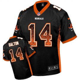Nike Cincinnati Bengals #14 Andy Dalton Black Team Color Mens Stitched NFL Elite Drift Fashion Jersey