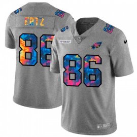 Philadelphia Eagles #86 Zach Ertz Mens Nike Multi-Color 2020 NFL Crucial Catch NFL Jersey Greyheather