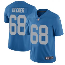 Nike Detroit Lions #68 Taylor Decker Blue Throwback Mens Stitched NFL Vapor Untouchable Limited Jersey