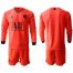 Paris Saint-Germain Blank Red Jordan Long Sleeves Soccer Club Jersey
