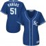 Kansas City Royals #51 Jason Vargas Royal Blue Alternate Womens Stitched MLB Jersey