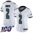 Nike Philadelphia Eagles #2 Jalen Hurts White Womens Stitched NFL 100th Season Vapor Untouchable Limited Jersey