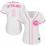 Chicago Cubs #6 Nicholas Castellanos White/Pink Fashion Womens Stitched MLB Jersey