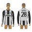 Juventus #28 Khedira Home Long Sleeves Soccer Club Jersey