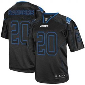 Nike Detroit Lions #20 Barry Sanders Lights Out Black Mens Stitched NFL Elite Jersey