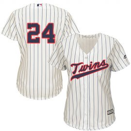 Minnesota Twins #24 C.J. Cron Cream Strip Alternate Womens Stitched MLB Jersey