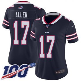 Nike Buffalo Bills #17 Josh Allen Navy Womens Stitched NFL Limited Inverted Legend 100th Season Jersey