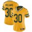 Nike Green Bay Packers #30 Jamaal Williams Yellow Womens Stitched NFL Limited Rush Jersey