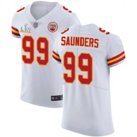Nike Kansas City Chiefs #99 Khalen Saunders White Mens Super Bowl LV Bound Stitched NFL New Elite Jersey