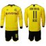 Dortmund #11 Reus Home Long Sleeves Soccer Club Jersey
