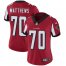 Nike Atlanta Falcons #70 Jake Matthews Red Team Color Womens Stitched NFL Vapor Untouchable Limited Jersey