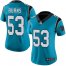 Nike Carolina Panthers #53 Brian Burns Blue Womens Stitched NFL Limited Rush Jersey