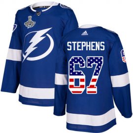 Adidas Tampa Bay Lightning #67 Mitchell Stephens Blue Home Authentic USA Flag Youth 2020 Stanley Cup Champions Stitched NHL Jersey