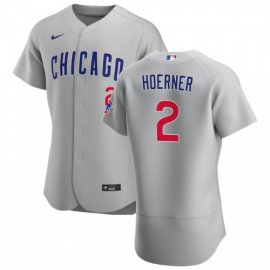 Chicago Cubs #2 Nico Hoerner Mens Nike Gray Road 2020 Authentic Team Jersey