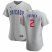 Chicago Cubs #2 Nico Hoerner Mens Nike Gray Road 2020 Authentic Team Jersey