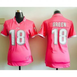 Nike Cincinnati Bengals #18 A.J. Green Pink Womens Stitched NFL Elite Bubble Gum Jersey